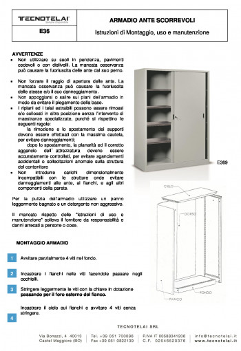 Armadi ante scorrevoli per officina (E36)