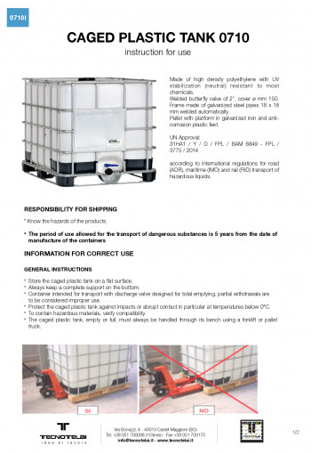 Assembly instructions 0710I - Storage tank