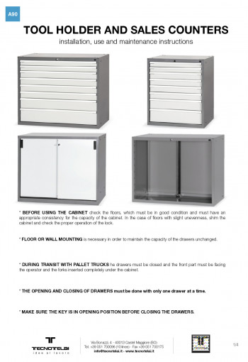 Assembly instructions A90 - Safety cabinets