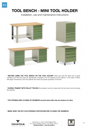 Assembly instructions B10 - Tool bench