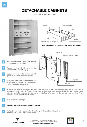 Assembly instructions E10 - Removable cabinets