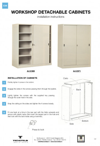 Assembly instructions E36 - Removable workshop benches