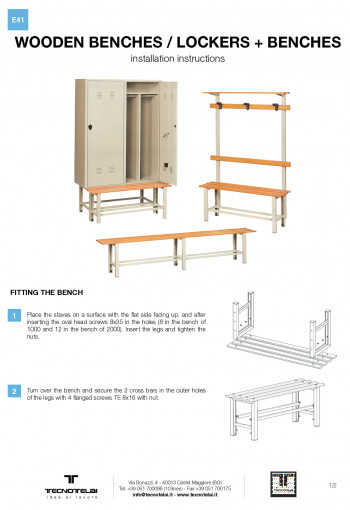 Assembly instructions E41 - Wooden/changing room benches