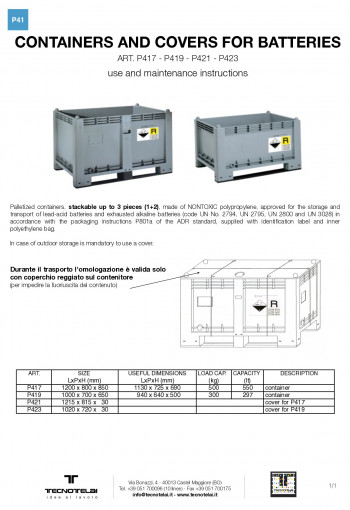 Assembly instructions P41 - Container for Batteries
