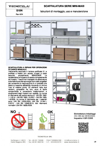Scaffalatura ad incastro Mini-Maxi (S10N)