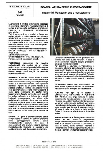 Scaffalatura portagomme (S43)