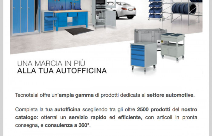 COMPLETA LA TUA OFFICINA CON I PRODOTTI TECNOTELAI