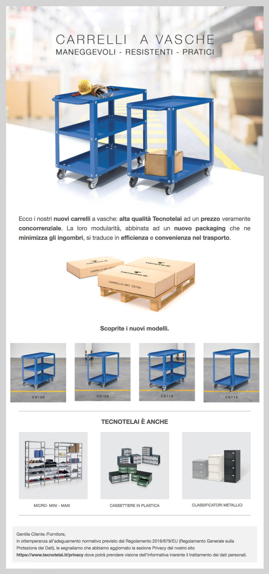 NEW TROLLEYS WITH TRAYS TECNOTELAI