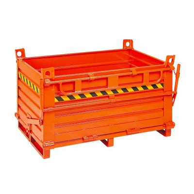 Openable base container mm. 2000Lx1000Dx1040H+110H. Orange.