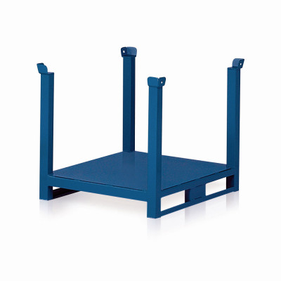 Container with uprights kg.1500 mm. 1000Lx800Dx660H+120H. Dark blue.