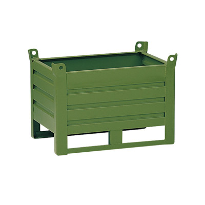 Container with slide mm. 800Lx600Dx410H+130H. Green.