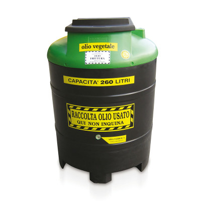 Contenitore 260lt per olio vegetale. Nero/Verde