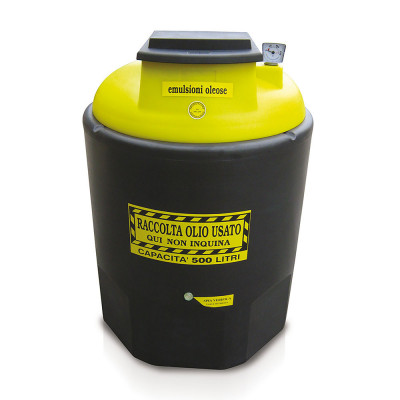 Contenitore 500lt per emulsioni oleose. Nero/Giallo