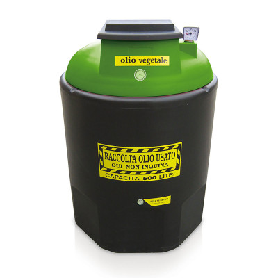 Contenitore 500lt per olio vegetale. Nero/Verde