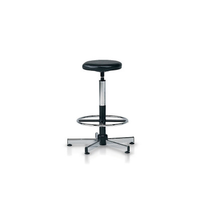 Polyurethane seat covered in black eco-leather stool 640/770H.