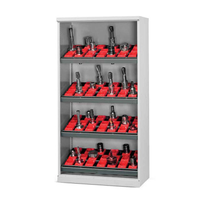 Open tool cabinet, 4 frames mm. 1023Lx555Dx2000H. Light grey-dark grey.