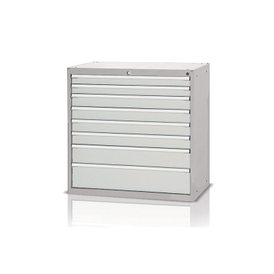 Tool cabinet with 8 drawers mm. 1023Lx600Dx1000H. Light grey.