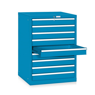 9-drawer telescopic extraction tool cabinet mm. 717Lx725Dx1000H. Blue colour.