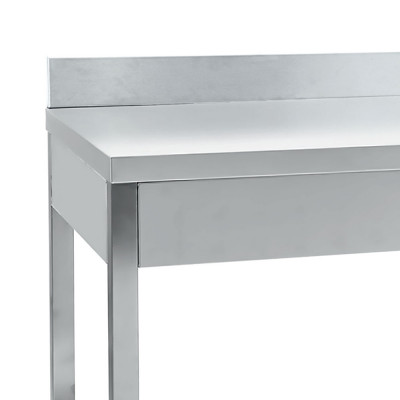 Stainless steel rear upstand mm. 1200Lx85H.