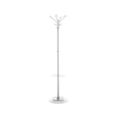 Appendiabiti a stelo 4 + 4 posti. Bianco lucido