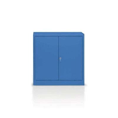 E378B Hinged doors cabinet with 2 shelves and 2 drawers mm. 1000Lx400Dx1000H. Blue.