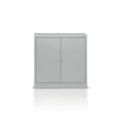 Hinged doors cabinet with 2 shelves and 2 drawers mm. 1000Lx400Dx1000H. Grey.
