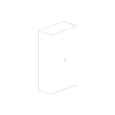 DF7146BI Metal cabinet with hinged doors white. Sizes: 1000Lx450Dx2000H mm.