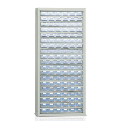 Cabinet with 114 drawers mm. 900Lx355Dx2000H. Grey.