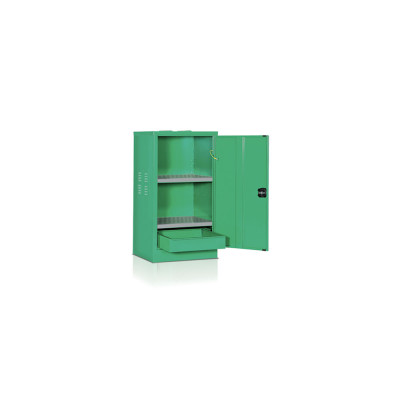 Cabinet for pesticides 2 shelves mm. 530Lx500Dx1000H. Dark Green.
