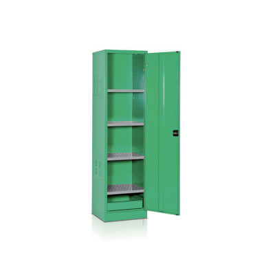 Cabinet for pesticides 4 shelves mm. 530Lx500Dx2000H. Dark green.