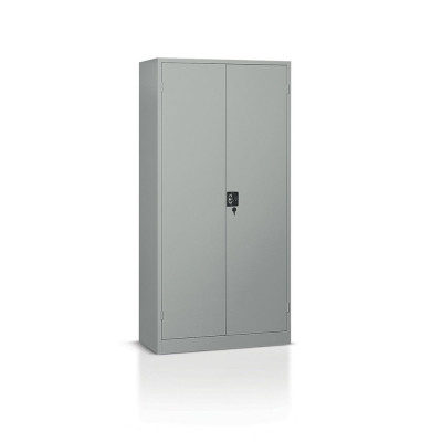 E221 Hinged doors cabinet and 4 shelves mm. 1000Lx400Dx2000H Grey.