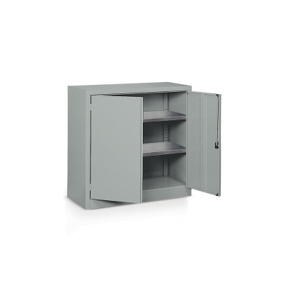E1020 Hinged doors cabinet and 2 shelves mm. 1000Lx500Dx1000H. Grey.