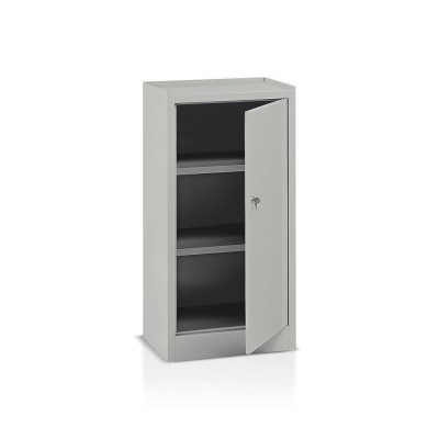 E374 Hinged doors cabinet with 2 shelves mm. 1000Lx400Dx1000H. Grey.