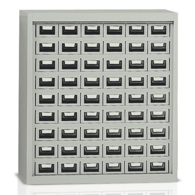 Cabinet with 54 drawers mm. 900Lx355Dx1000H. Grey.