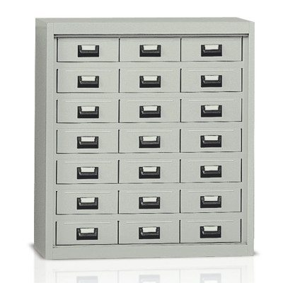 Cabinet with 21 drawers mm. 900Lx355Dx1000H. Grey.