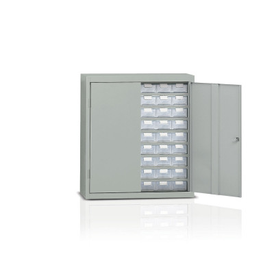 Cabinet with doors with 54 drawers mm. 900Lx355Dx1000H. Grey.