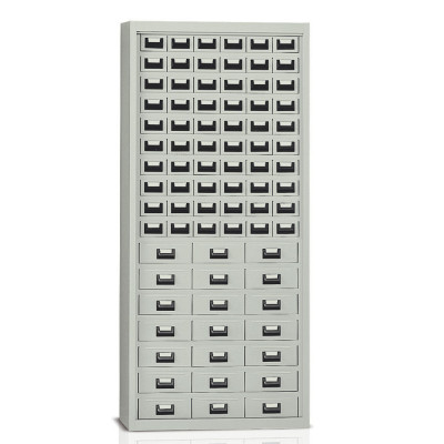Cabinet 60H +21 drawers mm. 900Lx355Dx2000H. Grey.