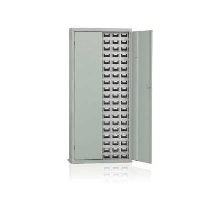 Cabinet with doors with 114 drawers mm. 900Lx355Dx2000H. Grey.