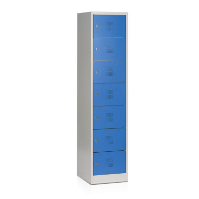 Armadio portaoggetti 7 vani. Grigio/Blu
