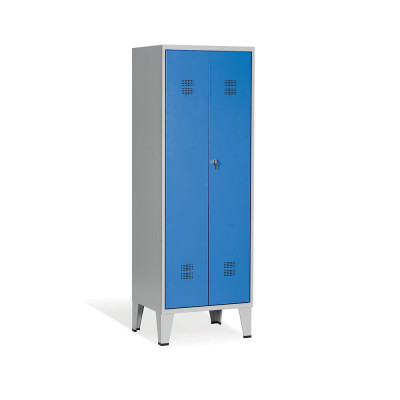 Locker 1+1 compartments hinged door mm. 610Lx500Dx1800H. Grey-Blue.