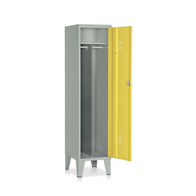 E520GG Locker with 1 compartment with partition mm. 415Lx500Dx1800H. Grey/yellow.
