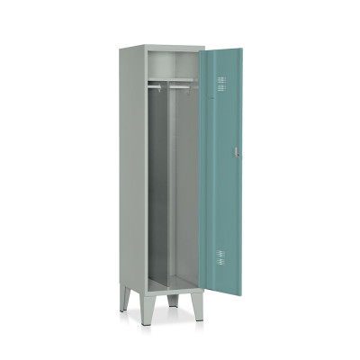 Locker with 1 compartment with partition mm. 415Lx500Dx1800H. Grey/dark green.