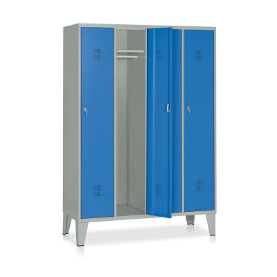 Locker 4 compartments mm. 1200Lx500Dx1800H. Grey/blue.