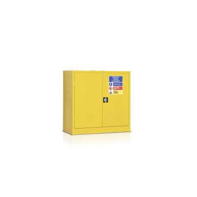 Cabinet for paints and solvents 2 shelves mm. 1000Lx500Dx1000H. Yellow.
