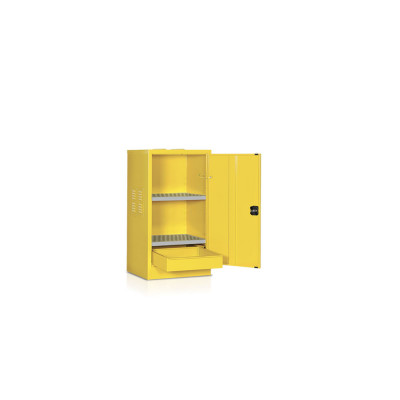 Cabinet for paints and solvents, 2 shelves mm. 530Lx500Dx1000H. Yellow.