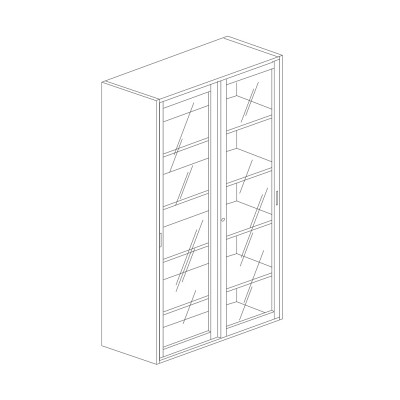 Armadio vetri mm 1200x450x2000h. Bianco