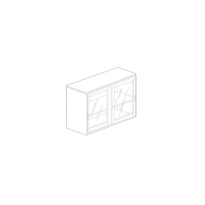 Metal bookcase with glass sliding doors. White. Sizes: 1200Lx450Dx900H mm.