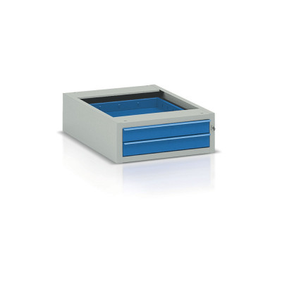 Hanging drawer for bench mm. 550Lx665Dx205H. Grey/blue.