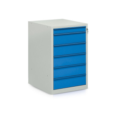 Cassettiera 6 cassetti per bancutensile. Grigio/Blu