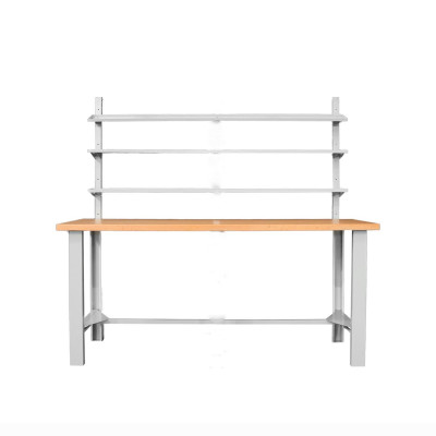 Banco con piano in legno e 3 mensole. Mm 1500x790x900/1800h